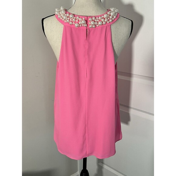 Lilly Pulitzer Beaded Shawn Halter Top Pink Size XL EUC - Picture 4 of 7